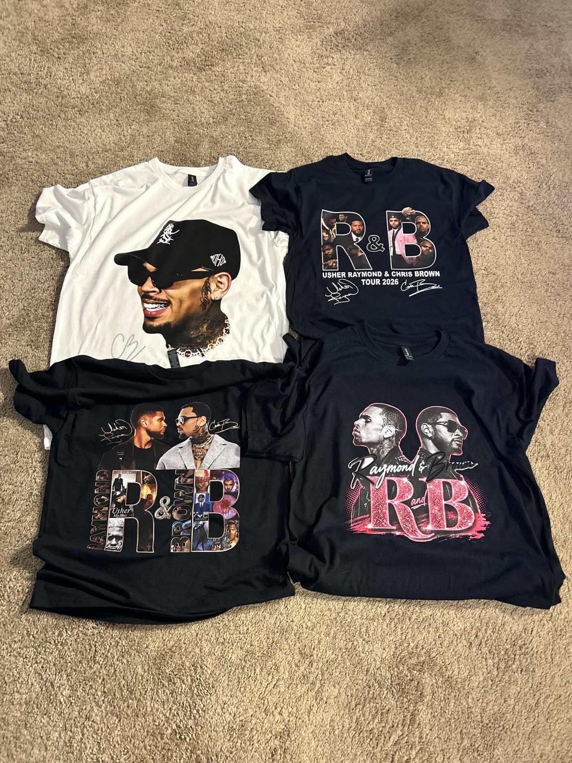 Chris Brown & Usher custom tees